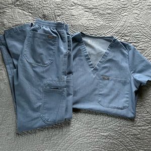 FIGS Scrub Set - Heathered Indigo